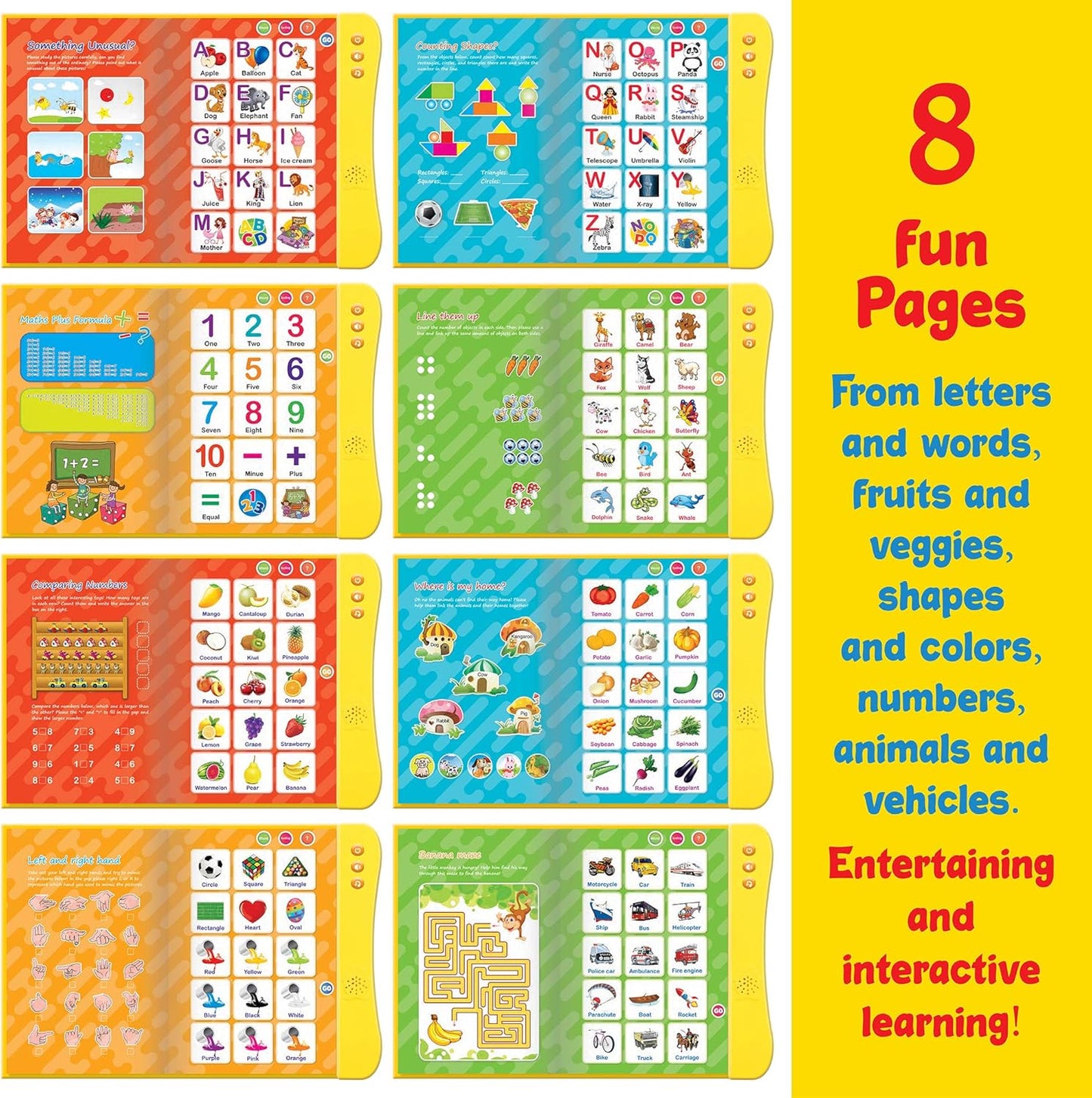 PebiKids ABC Interactive Sound Learning Book